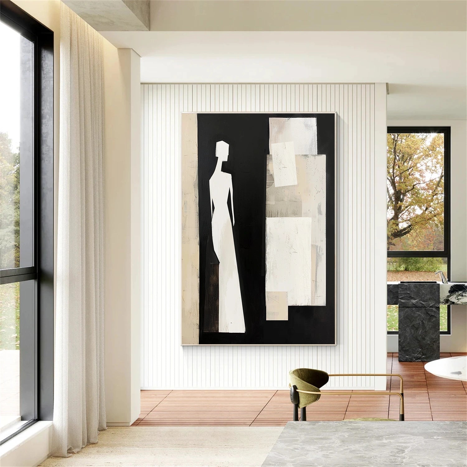 Contemporary Abstract Minimalist Wall Art Canvas Print #CW012 - Modern Home Decor for Living Room, Bedroom & Office