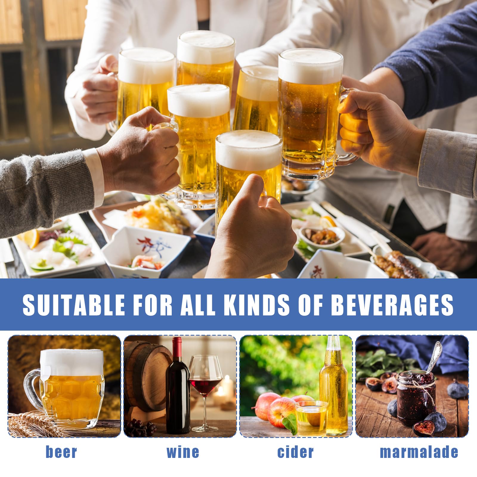 6-Pack Reusable Fine Mesh Brew Bags - Cold Brew, Wine Making & Beer Brewing Supplies for Hops, Grains & Fruits - Perfect for Home Brewing & DIY Beverage Making