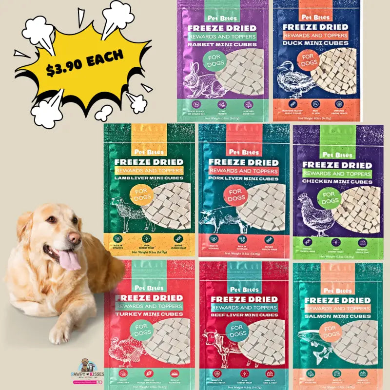 Premium Freeze Dried Pet Treats - 8 Flavor Variety Pack (14g) | Natural Dog & Cat Rewards, Training Snacks & Food Toppers | Perfect for Training, Bonding & Mealtime Enhancement