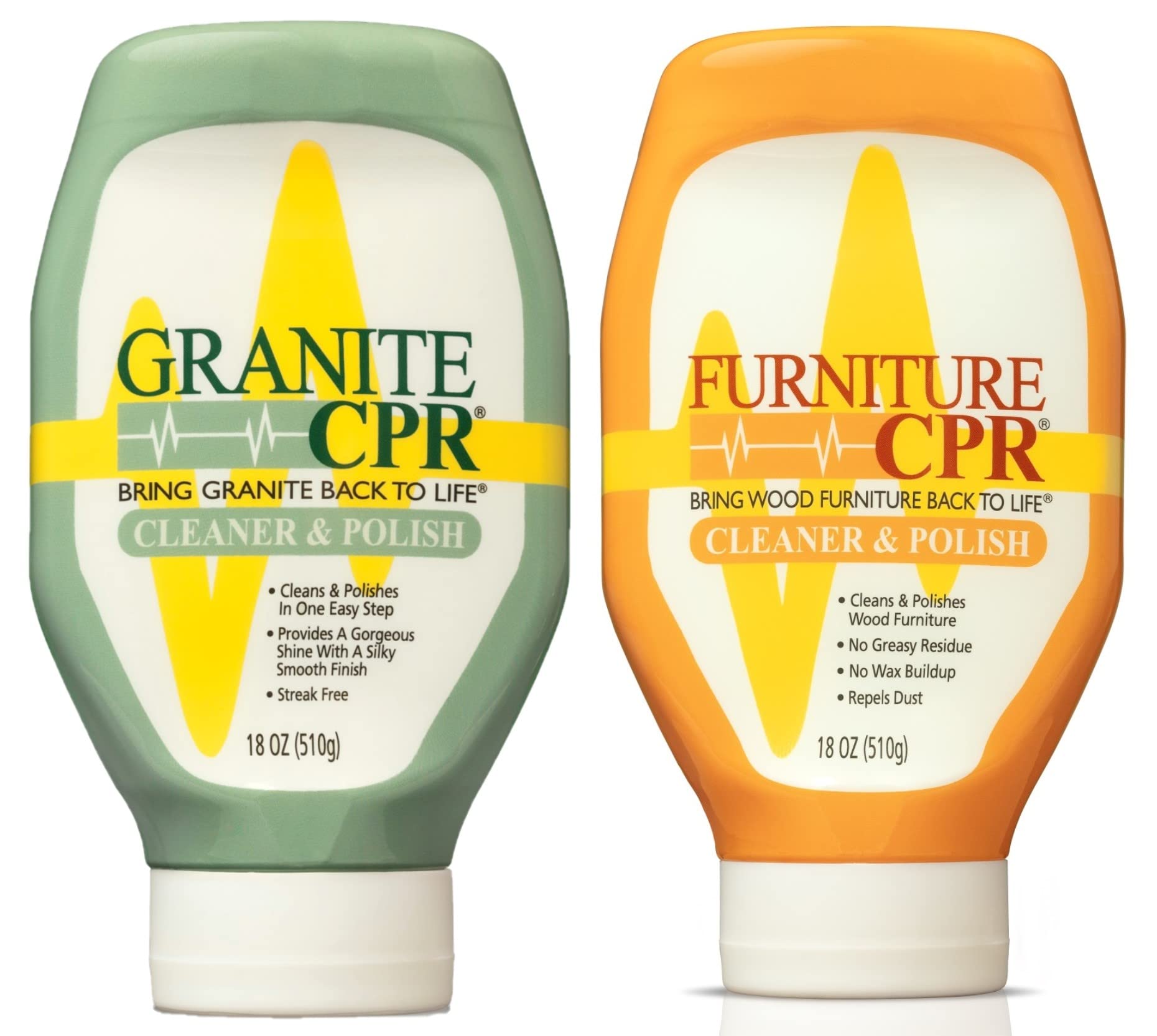 Granite CPR Cleaner & Polish + Furniture CPR Cleaner & Polish Kit - Safe for Granite, Stone Countertops, Wood Furniture & Cabinets | Restores Shine & Protects Surfaces | Ideal for Kitchen, Bathroom & Living Room Cleaning