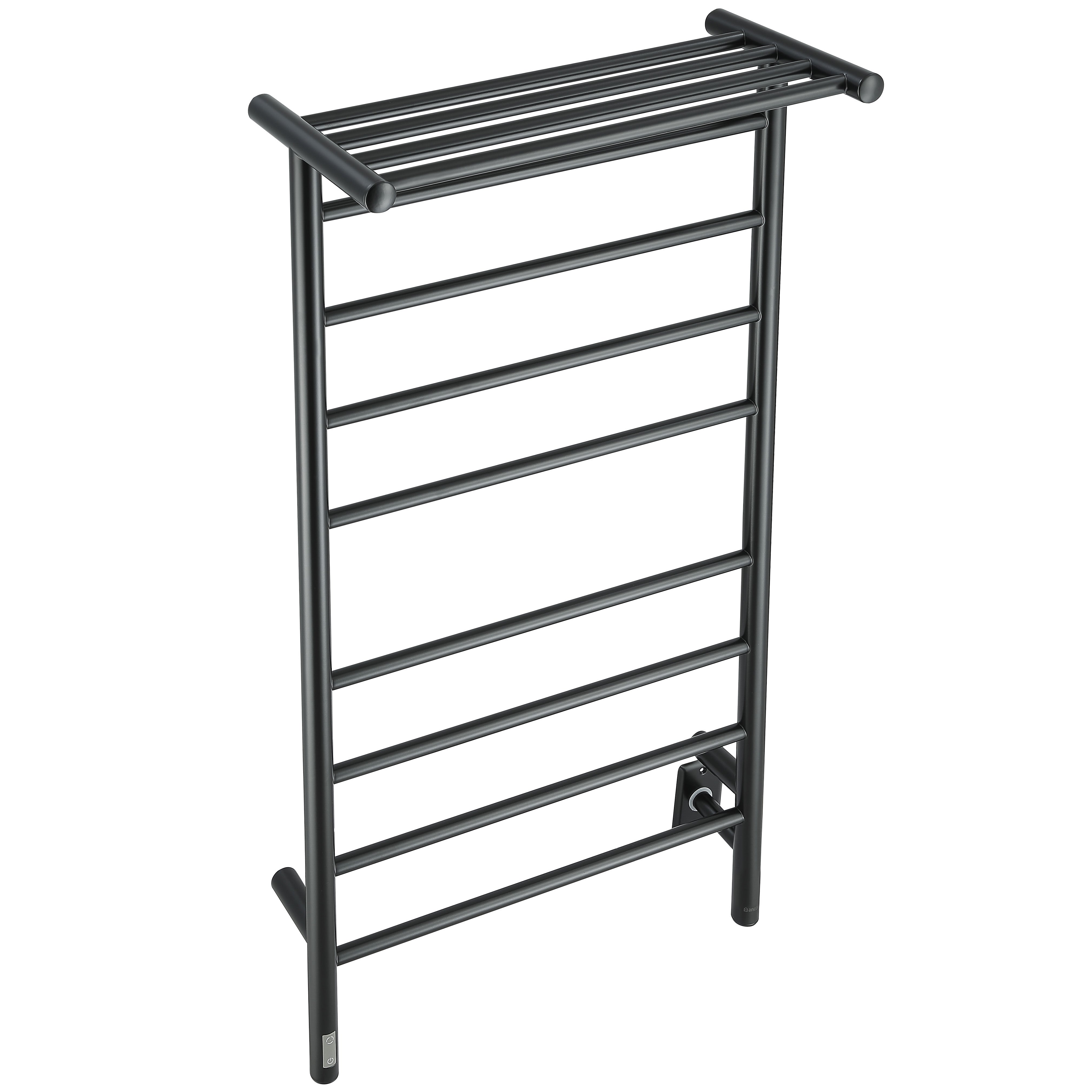Ancona Piazzo OBT 8 Bar Dual Wall Mount Towel Warmer with Integrated Timer - Matte Black - Perfect for Bathrooms, Spas & Luxury Homes