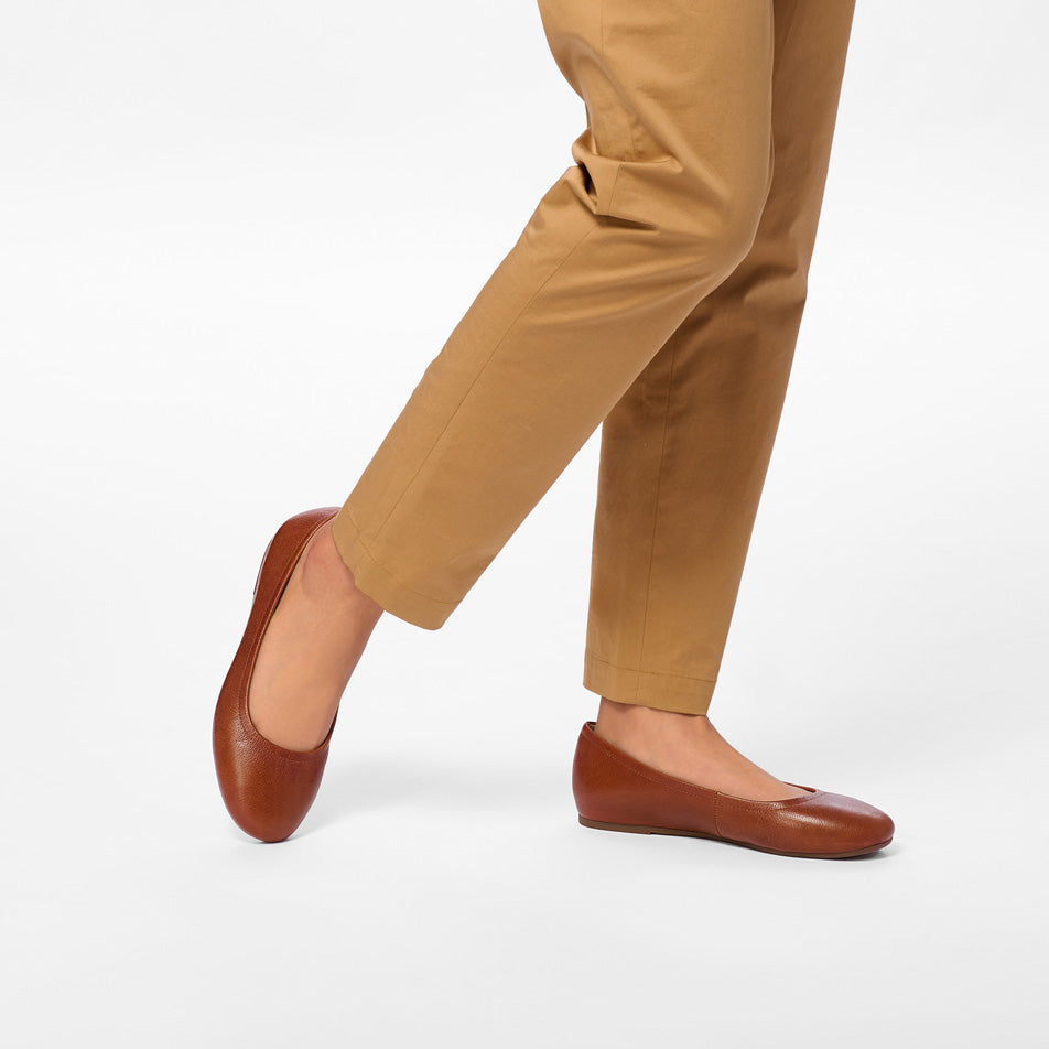 Abeo Promenade Flat Caramel - Comfortable Women's Loafers for Work, Travel & Everyday Wear