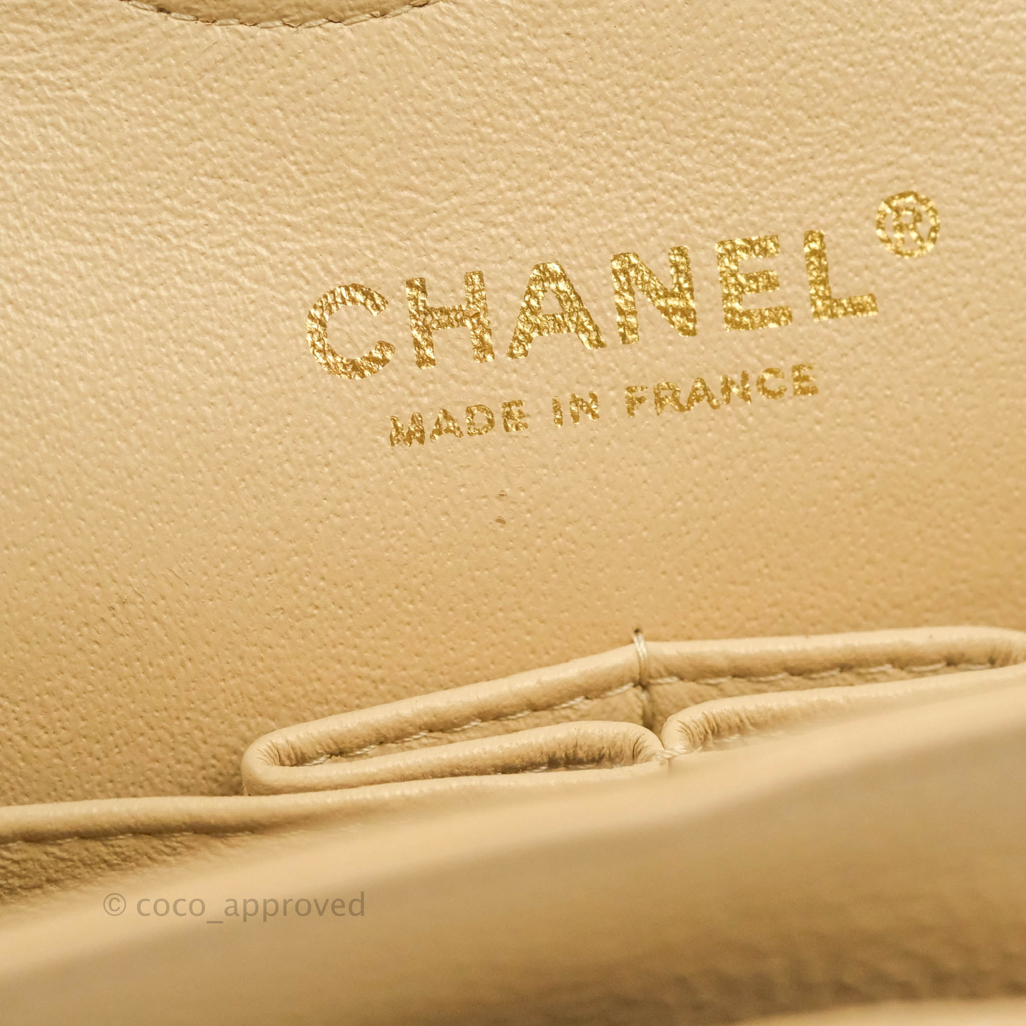 Chanel Classic M/L Medium Flap Bag - Quilted Beige Caviar Leather with Gold Hardware | Luxury Shoulder Bag for Women, Perfect for Work, Parties & Special Occasions