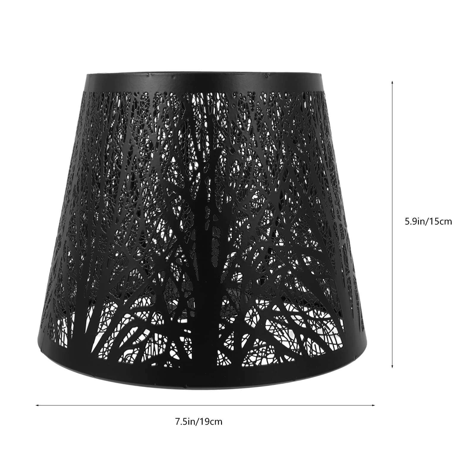 OSALADI E27 Lamp Shade - Hollow-out Tree Shadow Light Cover, Clip On Table Lampshade, Metal Decorative Projection Lamp Replacement for Table Lamp & Chandelier (Black) - Perfect for Bedroom, Living Room & Home Decor
