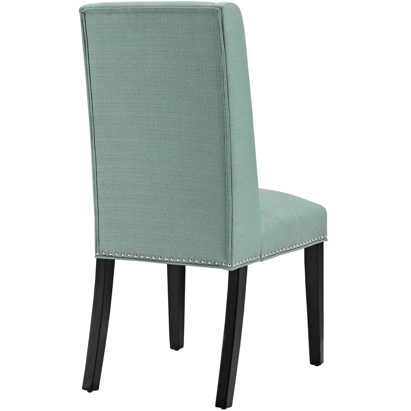 Modway Baron Modern Tall Back Wood Upholstered Fabric Dining Chairs Set of 2 in Laguna - Perfect for Kitchen, Dining Room & Home Office