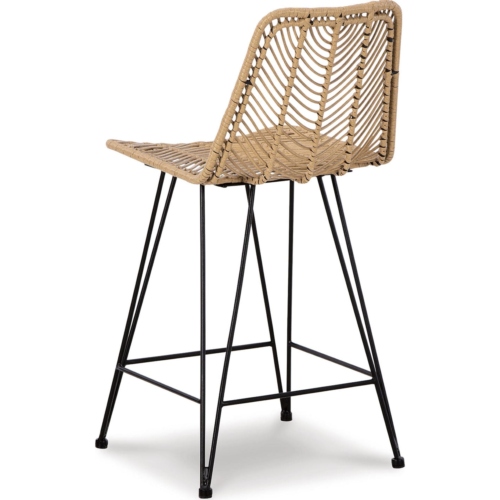 Angentree Counter Height Stool - Natural/Black Wooden Bar Stools (Set of 2) for Kitchen Island, Breakfast Nook & Home Decor (D434 224)