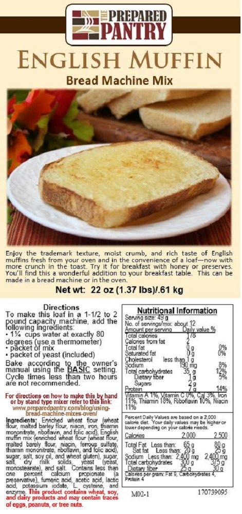 English Muffin Bread Machine Mix for Bread Maker & Oven | The Prepared Pantry | Perfect for Breakfast, Toast & Sandwiches