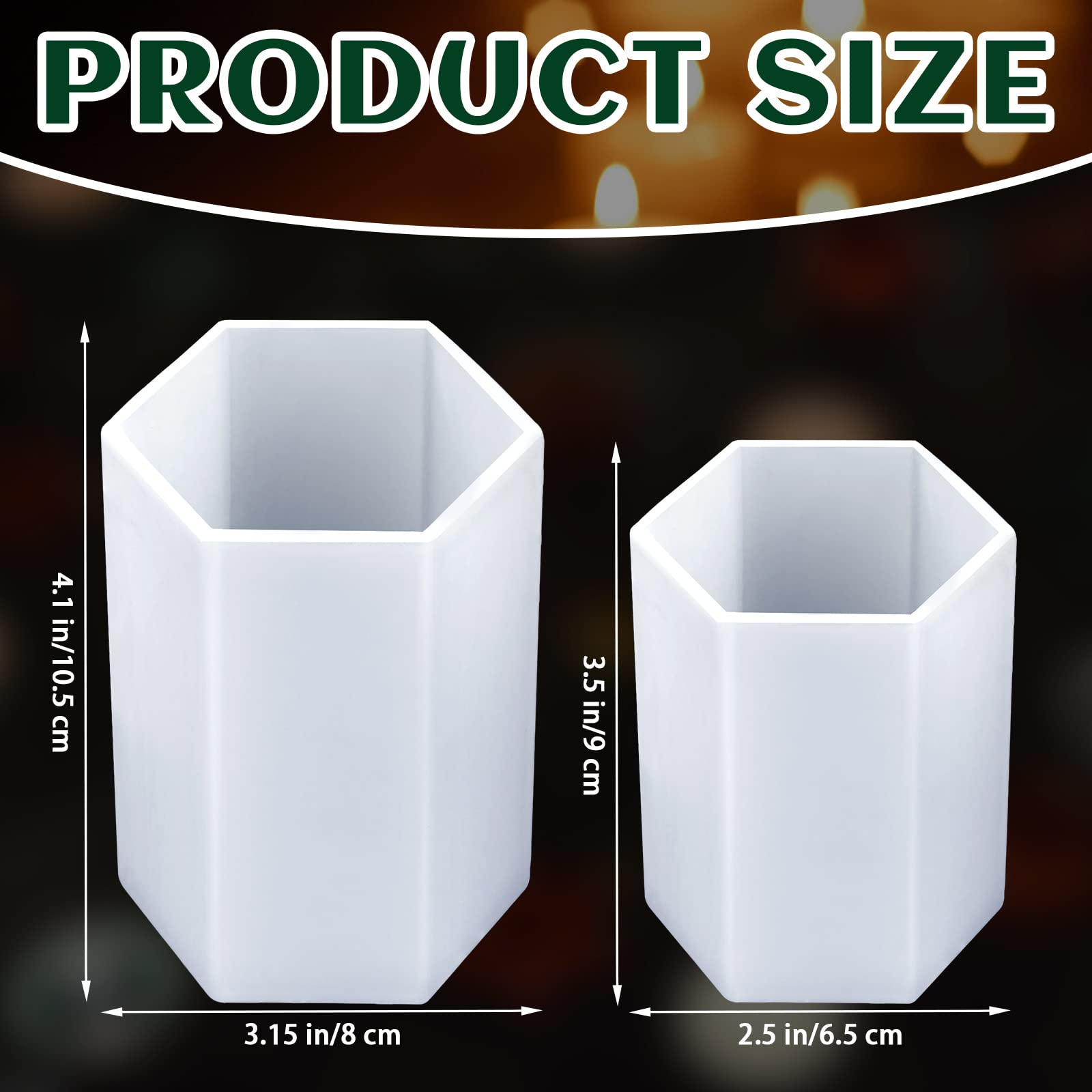 4PCS Cylinder & 2PCS Hexagon Silicone Candle Molds for DIY Candle Making - Reusable, Non-Stick Wax Molds for Home Decor, Wedding Centerpieces & Relaxation Gifts