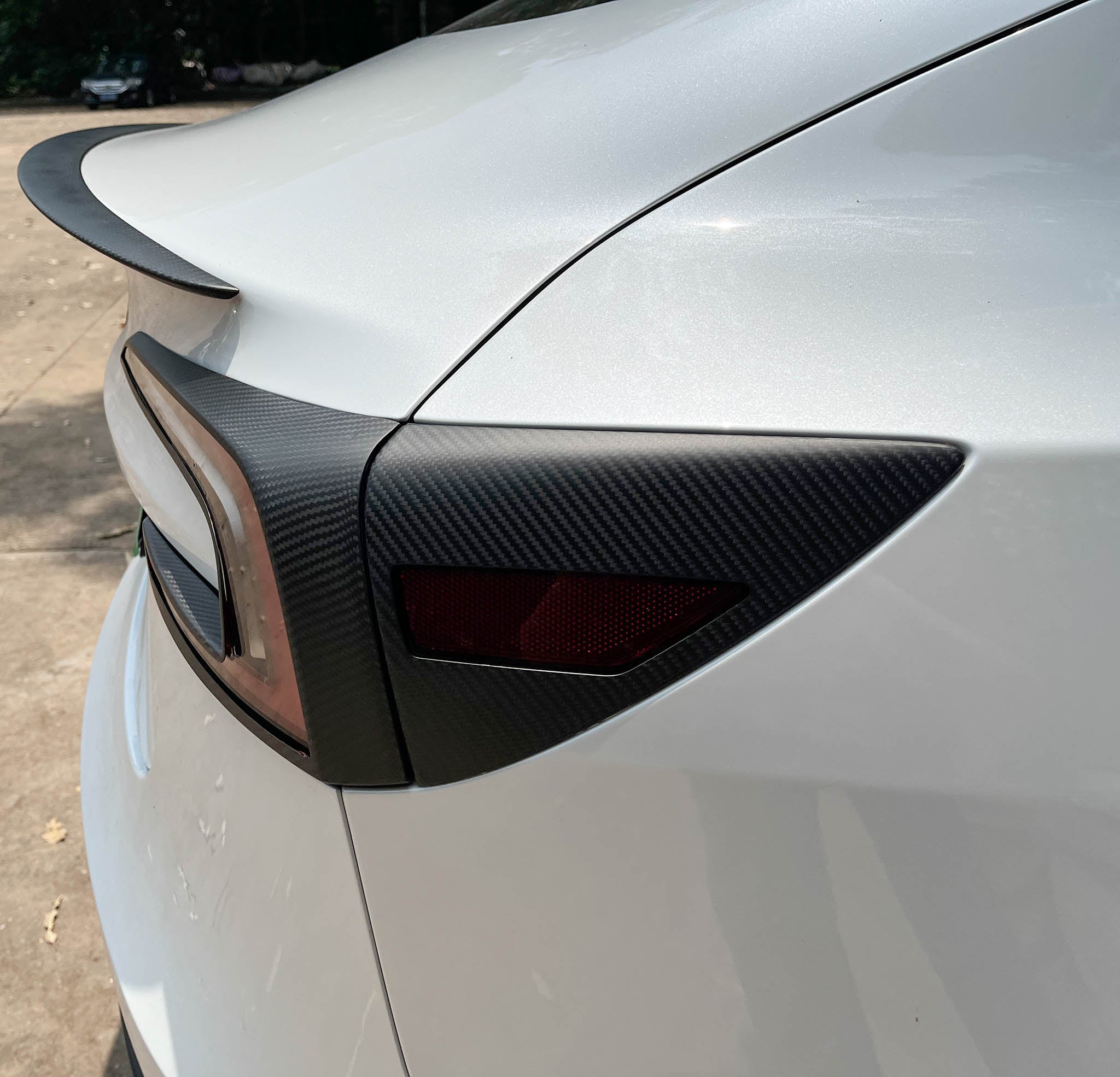 Tesla 2024+ Model 3 Highland Carbon Fiber Tail Light Accents - Sporty Rear Styling Upgrade for Enhanced Aesthetics & Performance | Perfect for Car Enthusiasts & Customization Lovers