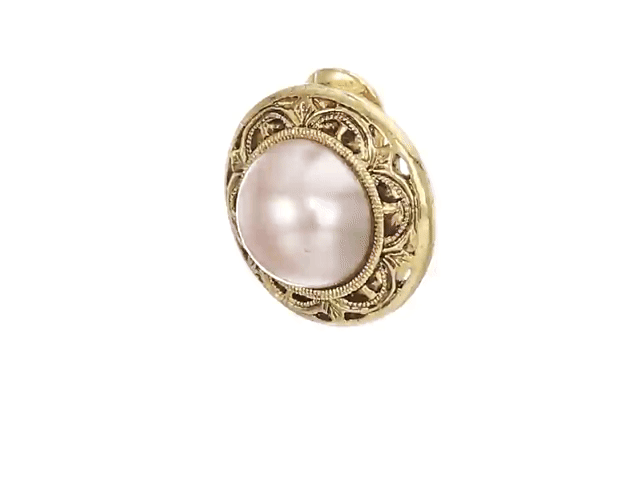 1928 Vintage Rosabella Pink Faux Pearl Clip-On Earrings for Women - Elegant Button Style Jewelry for Weddings, Parties & Special Occasions