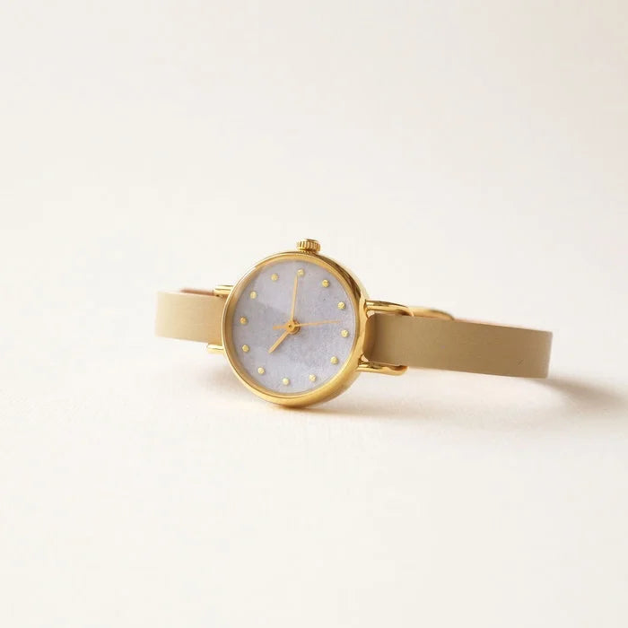 Elegant Women's Wristwatch with Sodalite Stone - Japanese Handmade Pale Blue Watch for Women | Perfect for Daily Wear, Office, and Special Occasions