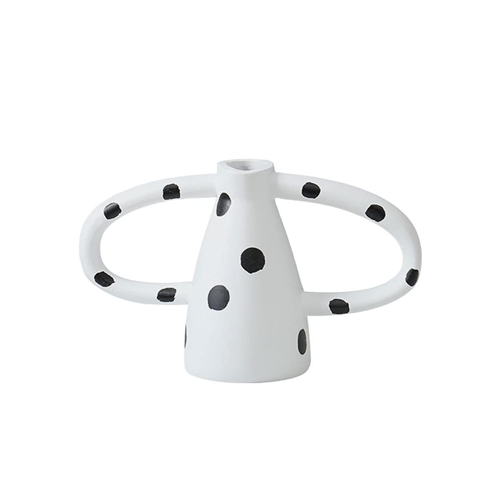 Nordic Minimalist Black and White Ceramic Speckled Vase - Modern Home Decor for Flowers, Centerpiece, Living Room, Hotel & Office Decoration (White) - Perfect for Wedding, Dining Table & Interior Design