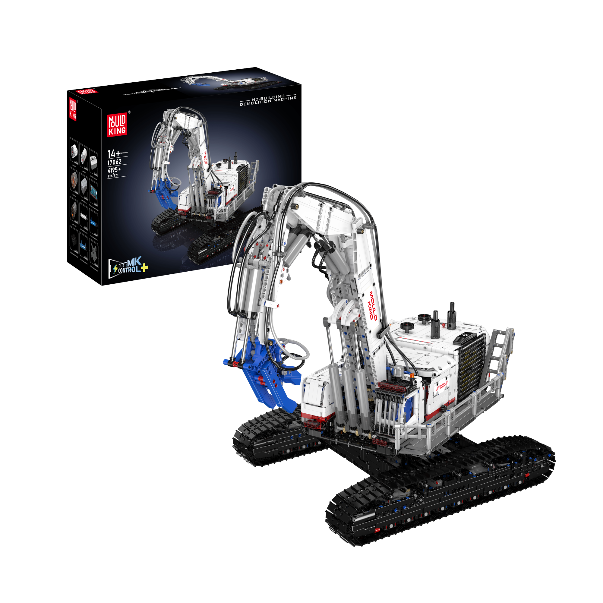 Mould King 17062 Remote Control Demolition Excavator Building Blocks Set - 4,195 Pieces STEM Toy for Kids & Adults | Construction Play, Engineering Learning, Gift for Model Enthusiasts