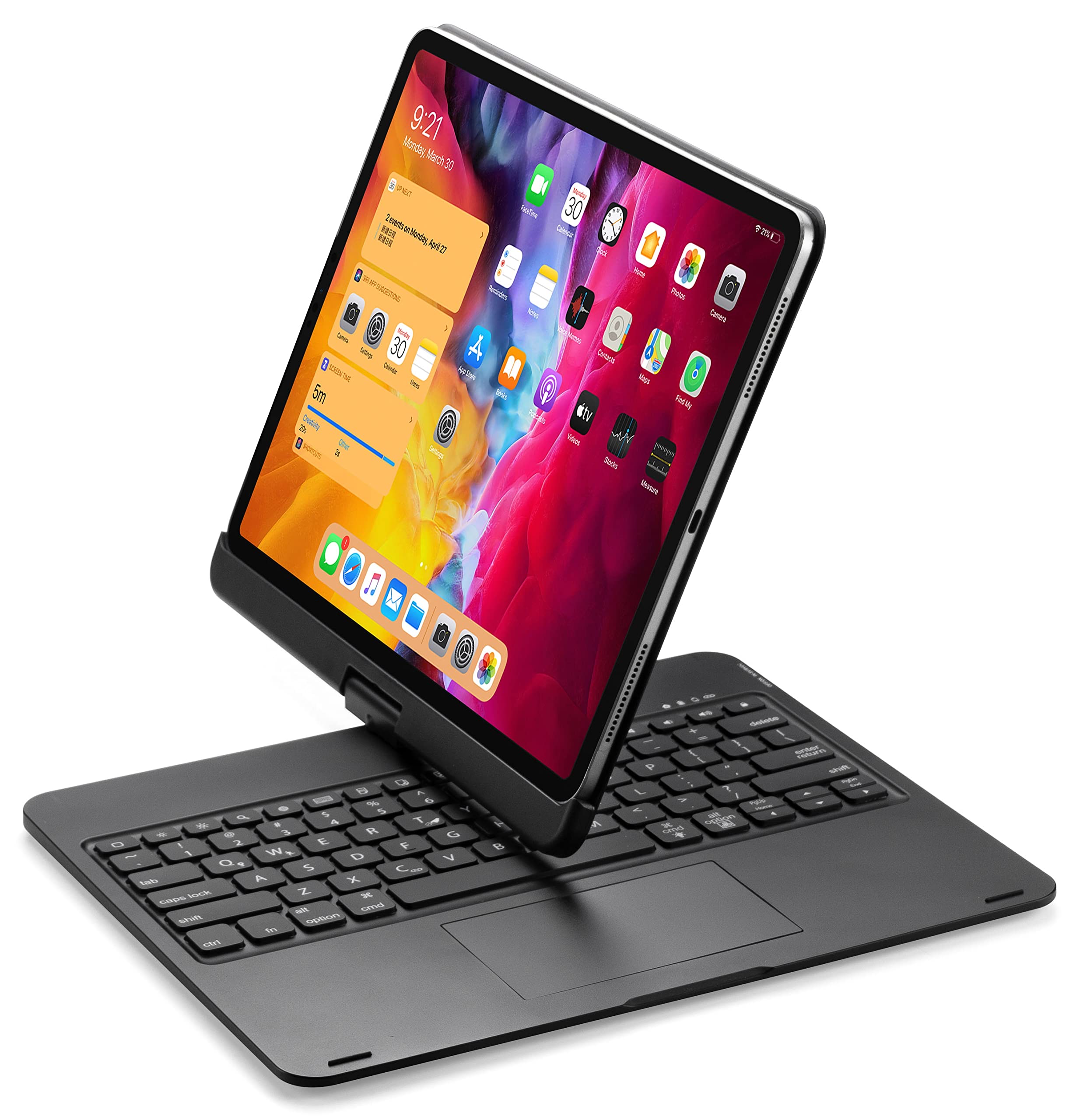 iPad Pro 12.9 Wireless Keyboard Case with Backlit Keys - Magnetic Detachable Keyboard Cover Compatible with iPad Pro 12.9-inch 5th/4th/3rd Gen (2021/2020/2018) - Perfect for Work, Travel & Home Office (Black)