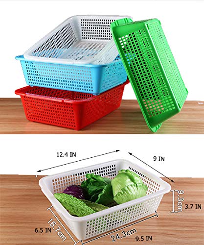 Sohapy Plastic Storage Baskets - 4 Pack Desk Organizer Bins for Classroom, Office, Closet & Shelves | Perfect for Teaching Supplies, Drawer Organization & Desktop Storage