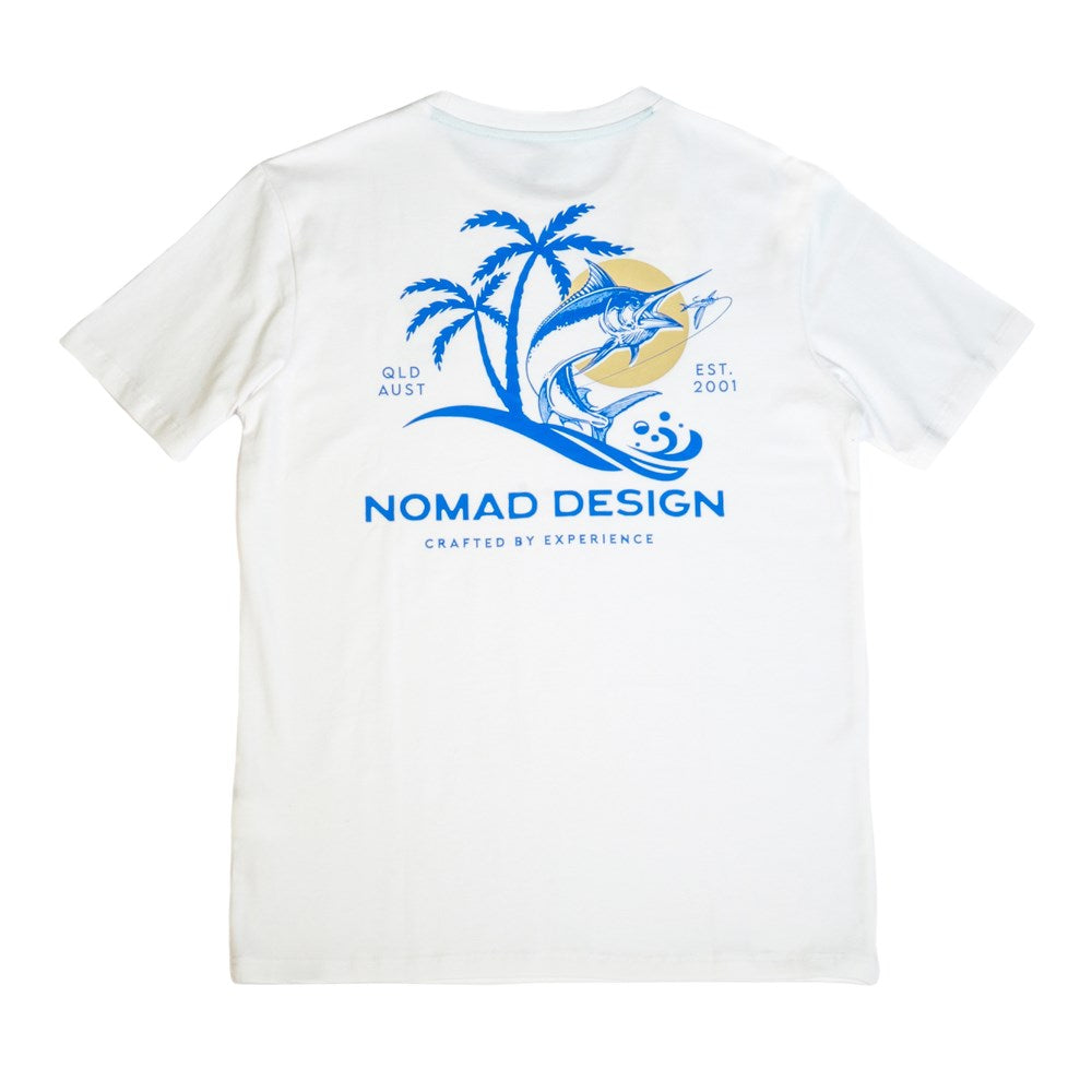 Premium Marlin Sunset Graphic T-Shirt for Men & Women - Soft Cotton Casual Tee for Beach, Summer, and Outdoor Activities