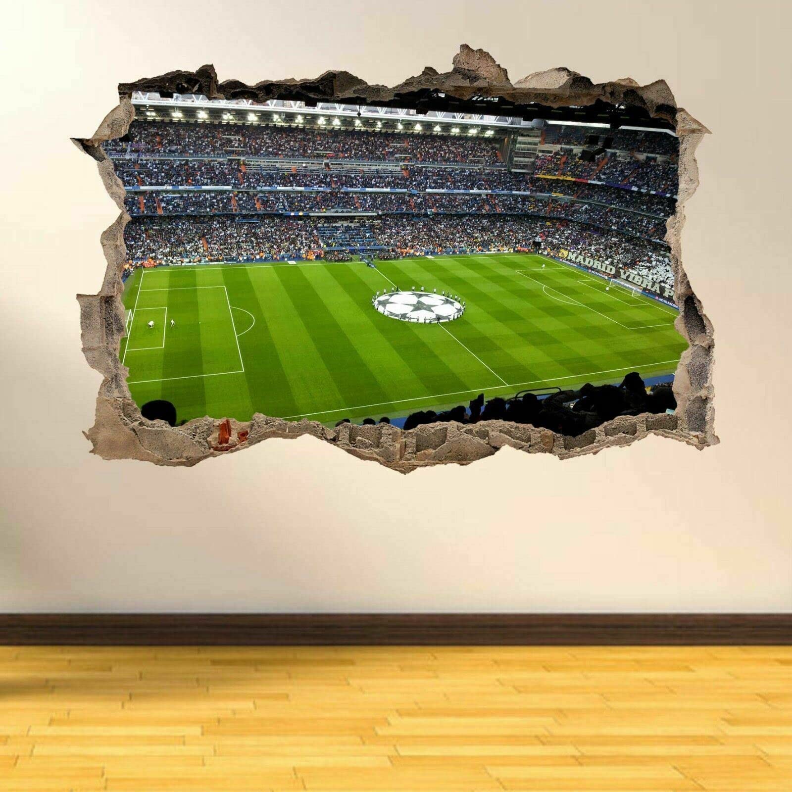 Real Madrid Bernabeu Stadium Wall Decals - Football Themed Kids Room Decor & Home Wall Art | Perfect for Soccer Fans' Bedroom, Game Room, and Sports Themed Nursery