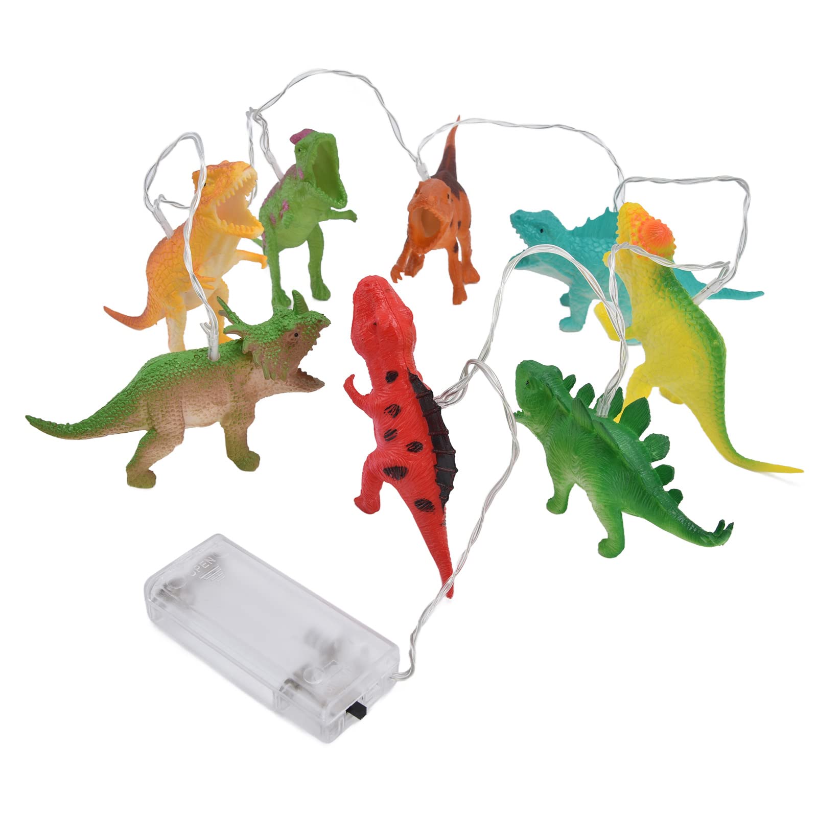 FTVOGUE 8 LED Dinosaur String Lights - Battery Operated Fairy Lights for Kids Room, Christmas Decor, Birthday Party & Night Light - Dinosaur Theme Nursery Decor for Bedroom, Wall, Window & Outdoor Use
