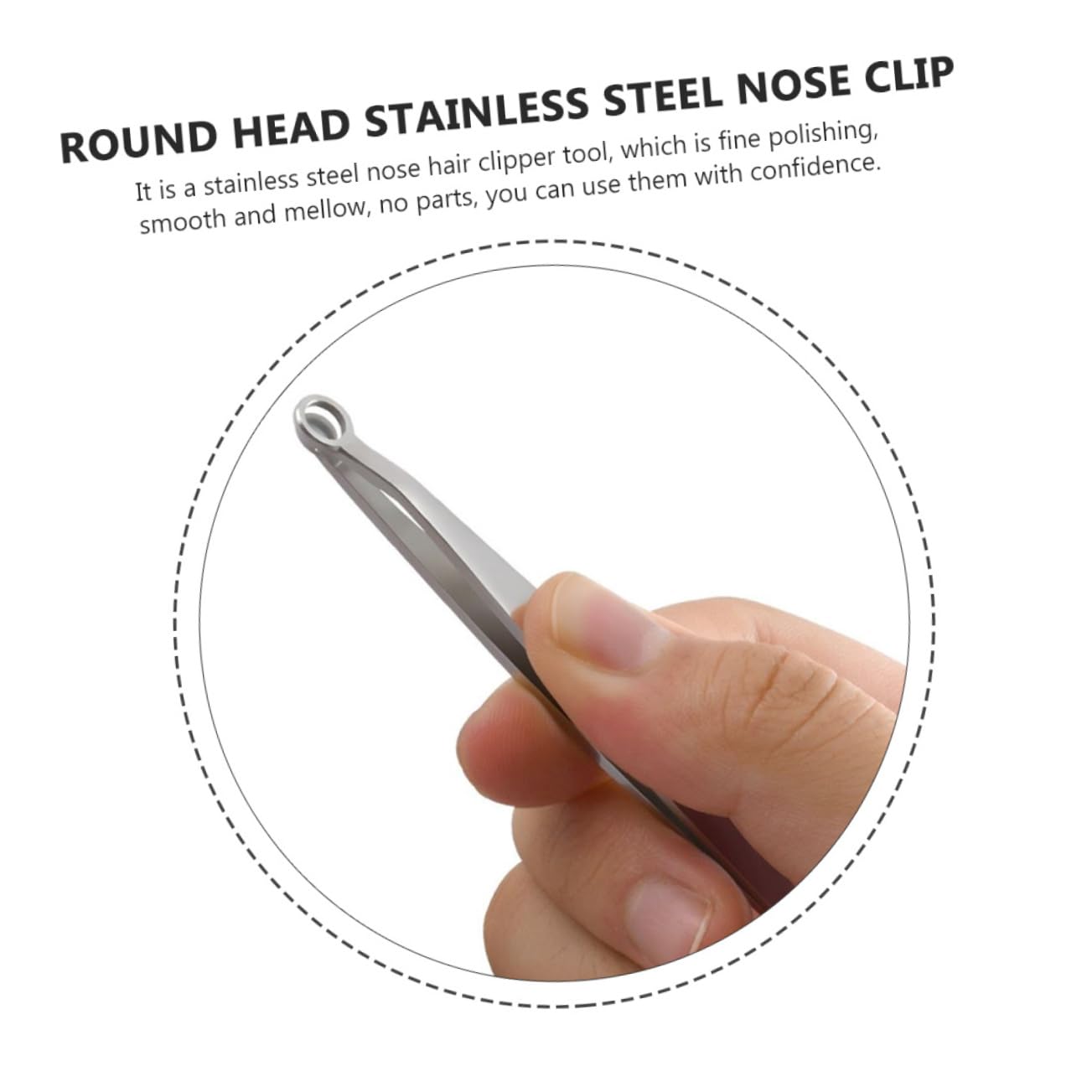 Premium Stainless Steel Nose Hair Trimmer - Round Head Design for Safe & Painless Grooming | Portable Nasal Hair Clipper for Men | Perfect for Travel, Home & Office Use