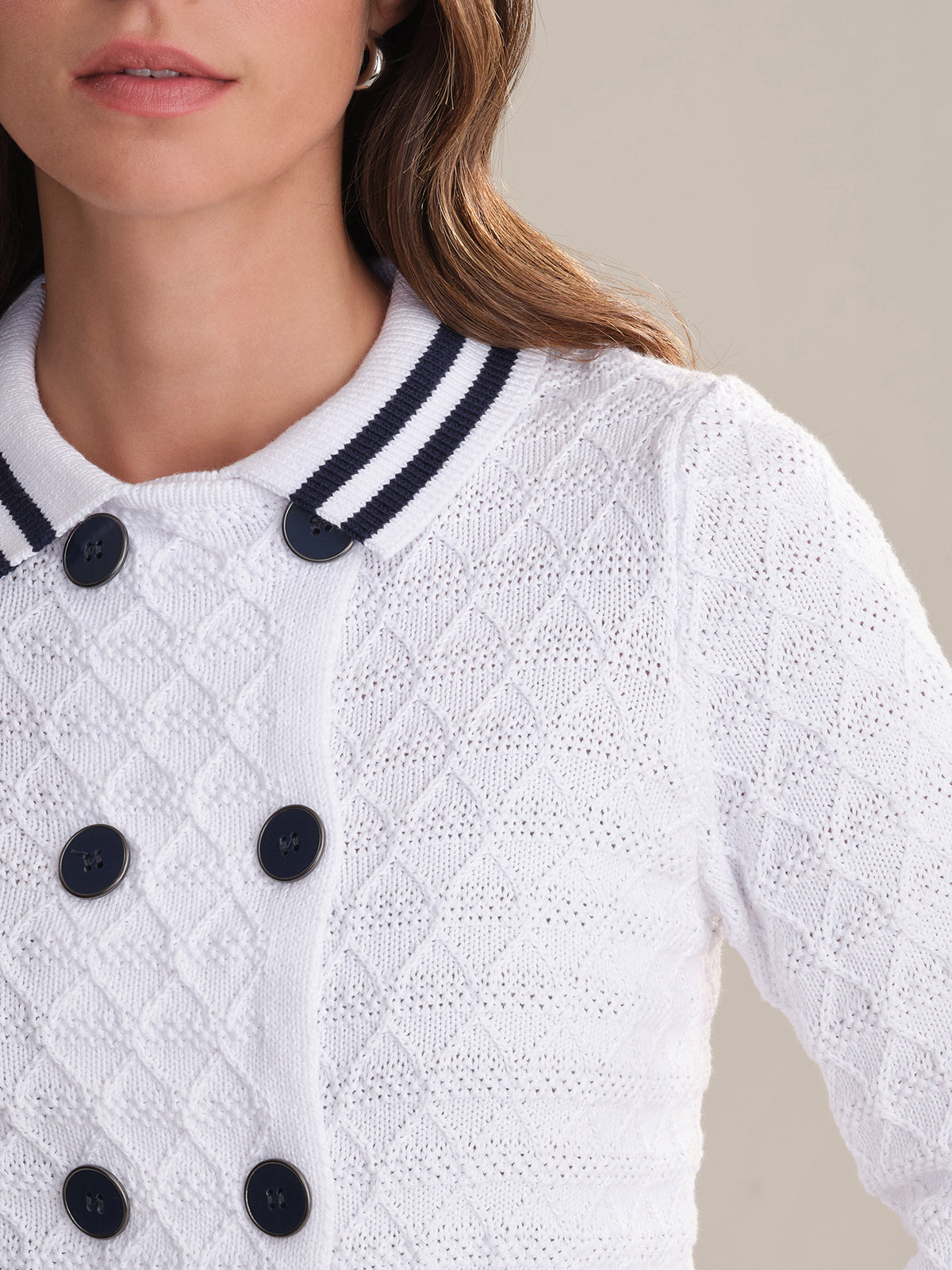 Leena Women's Double Breasted Cardigan Sweater - Stylish Button Front Knit Top for Office, Date Night & Fall Layering