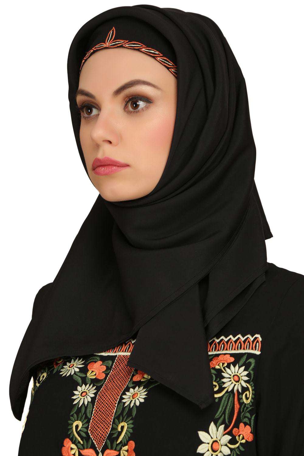 Madeeha Black Nida Umbrella Abaya - Islamic Prayer Dress for Women - Perfect for Mosque, Eid & Special Occasions