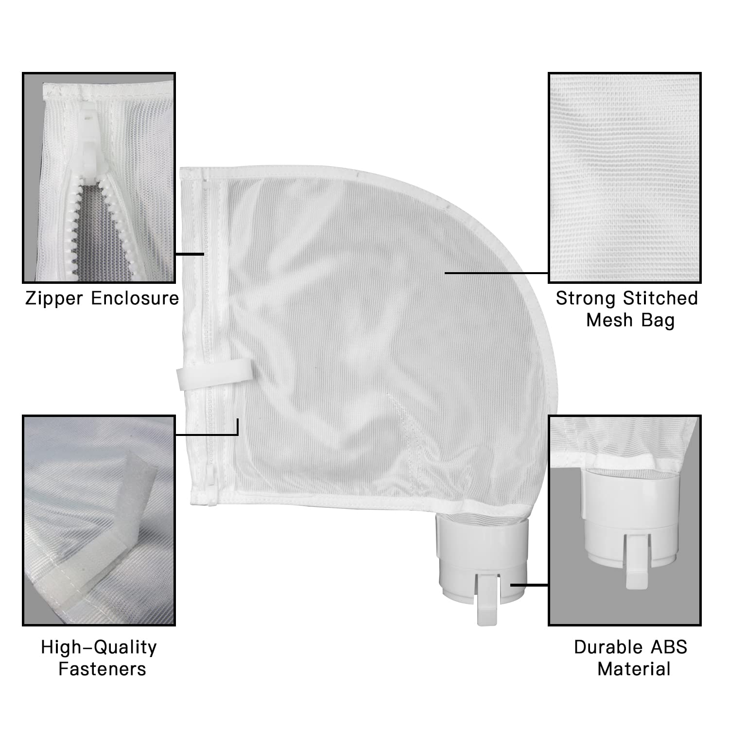 Polaris 360 & 380 Pool Cleaner Replacement Filter Bags - 2 Pack with 360° Zipper Closure - Compatible with In-Ground Pool Cleaners - Perfect for Leaves, Debris & Fine Particle Filtration