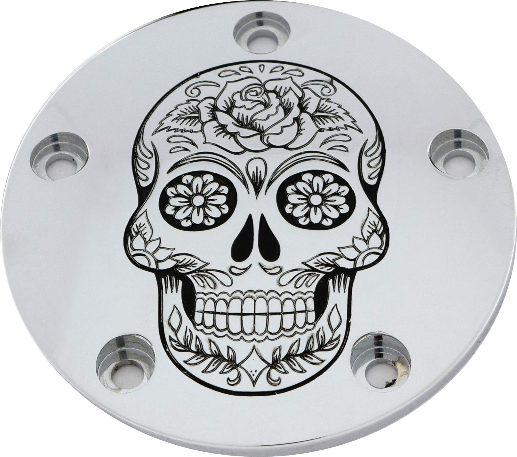 Harley Davidson Sugar Skull Twin Cam Timer Cover - Motorcycle Engine Accessory for Harley-Davidson Bikes - Perfect for Custom Bike Builds and Biker Enthusiasts
