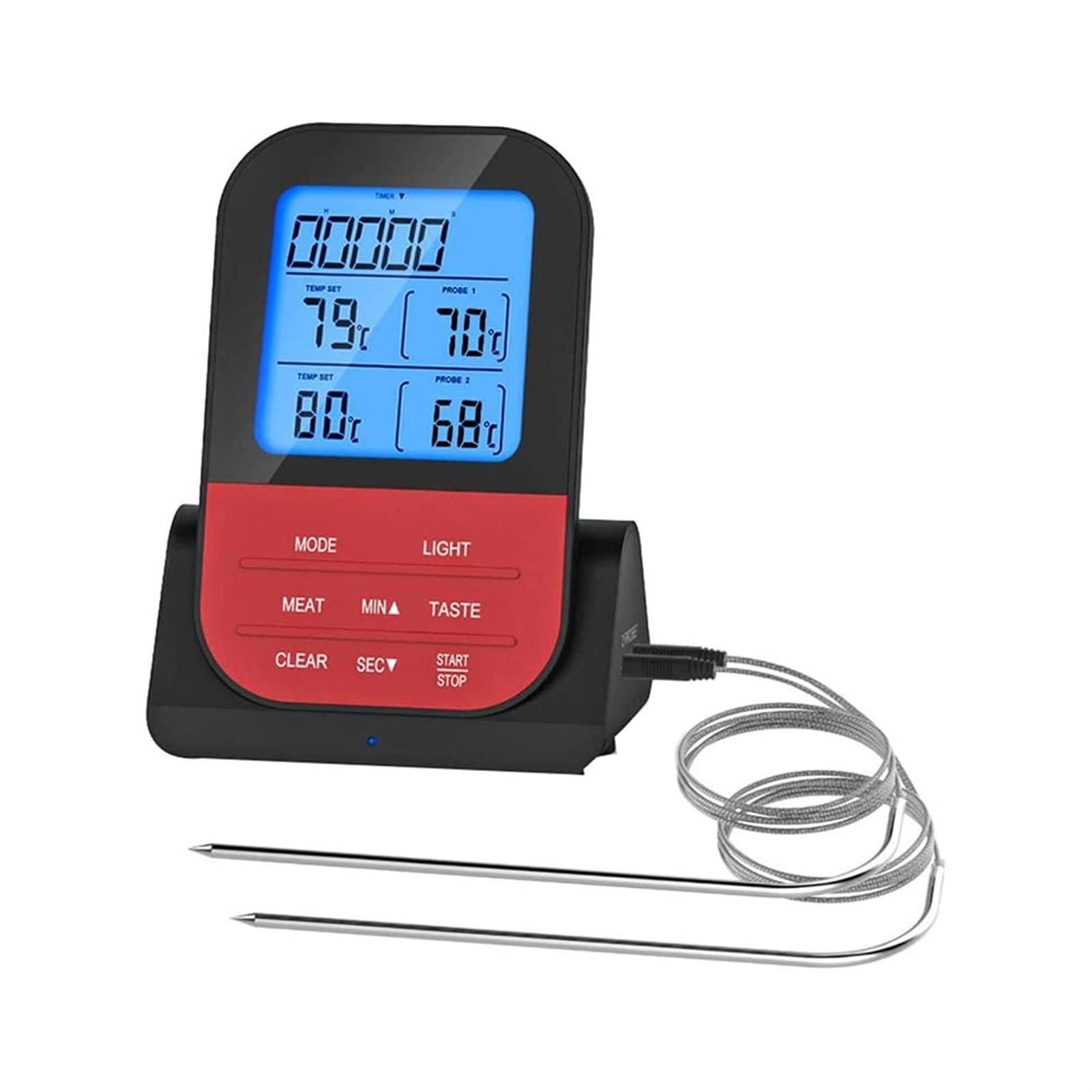 KSDCDF Digital Meat Thermometer with Dual Probe, Backlight & Calibration - Instant Read Food Thermometer for Kitchen, BBQ, Grilling, Baking, Coffee & Deep Frying | Perfect for Cooking Steak, Turkey, Candy Making & Home Brewing