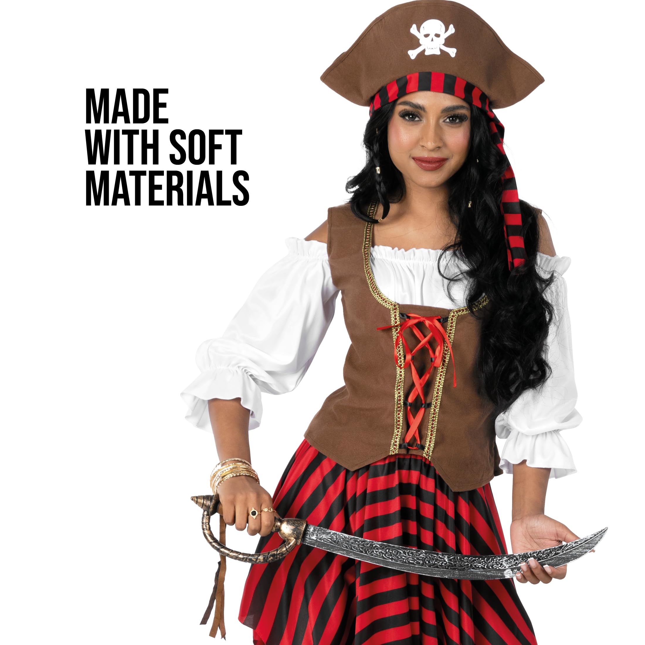 Fun Shack Women's Pirate Costume - Sexy Adult Pirate Wench Outfit for Halloween, Cosplay & Themed Parties | Perfect for Halloween Costumes, Renaissance Fairs & Pirate Events