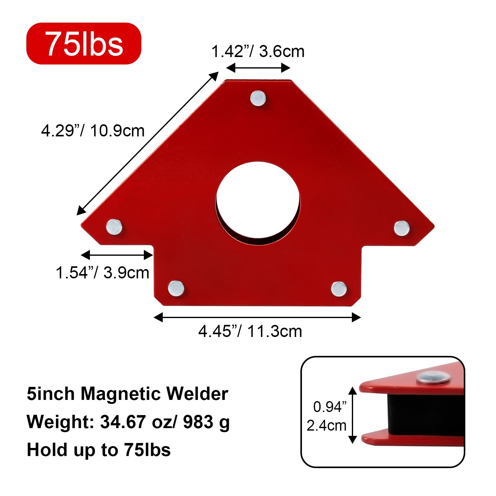 6 Pcs Arrow Welding Magnet Set - 45, 90, 135 Degree Angle Magnets for Metal Working, Welding Clamps with Strong Holding Power - Perfect for Arc Welding, DIY Projects, and Metal Fabrication