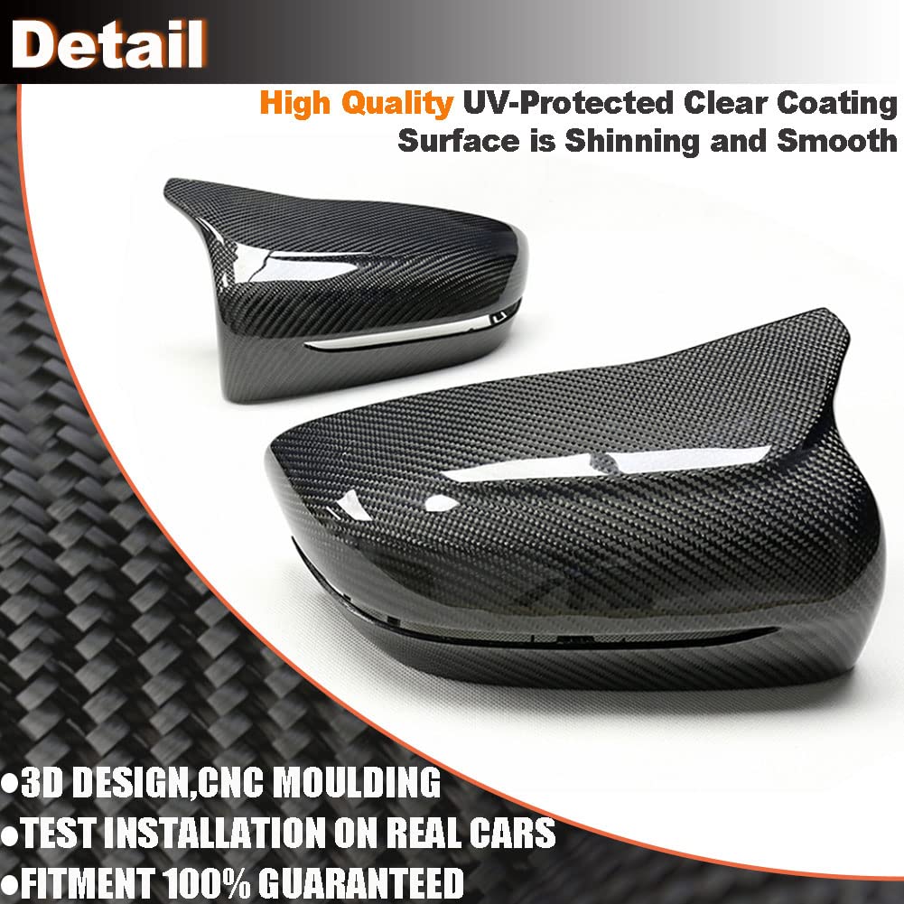 MCARCAR KIT G20 Carbon Fiber Mirror Caps for BMW 3 Series G20 G21 2019-2022 320i 330i 330e M340i Sedan & Wagon - Left Hand Drive (LHD) Replacement Side Mirror Cover Shell - Upgrade Your BMW's Exterior Style for Daily Driving & Car Shows