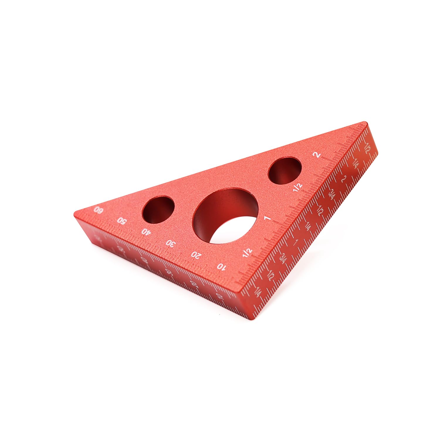 45 Degree Aluminum Alloy Triangle Ruler - 65mm Woodworking Measuring Tool for DIY Projects, Height Gauge (Red) - Perfect for Carpentry, Engineering, and Craft Measurements