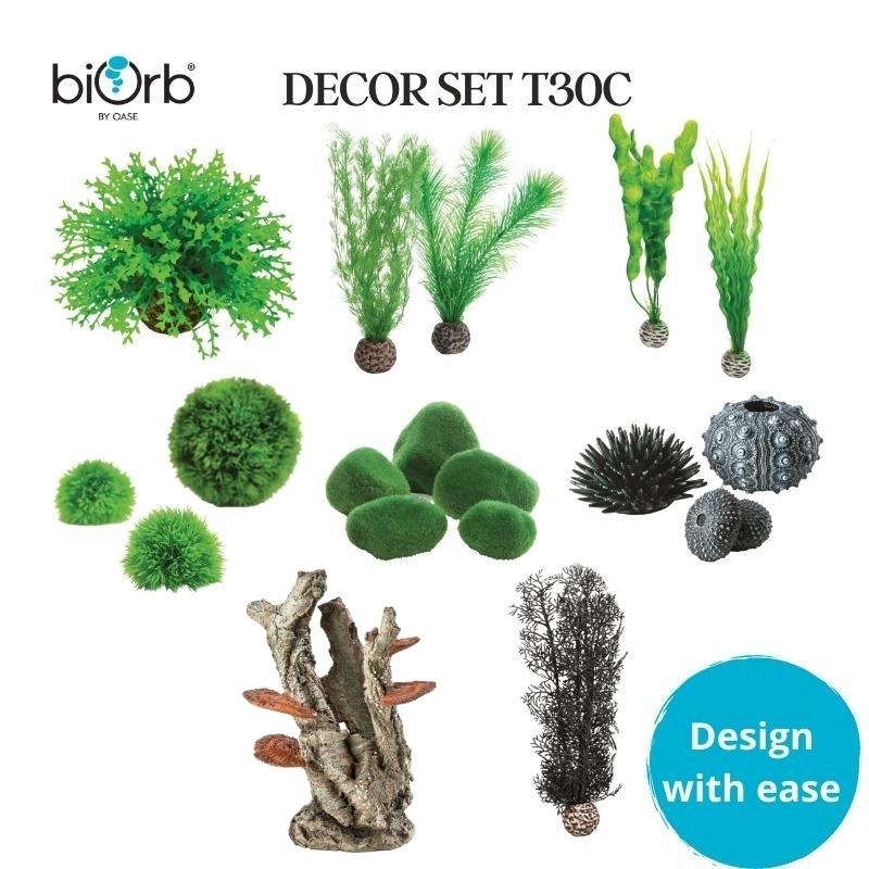 biOrb Aquarium Decoration Set for TUBE 30 - Fish Tank Ornaments, Aquatic Plants & Gravel for Freshwater Tanks | Perfect for Home, Office & Classroom Aquariums