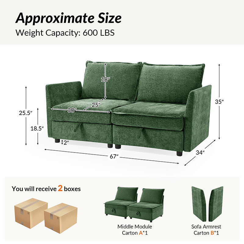Harmetrix Oversized Soft Sectional Couch with Storage | Modern L-Shaped Sofa Bed with Hidden Compartment | Perfect for Living Room, Family Room & Small Spaces
