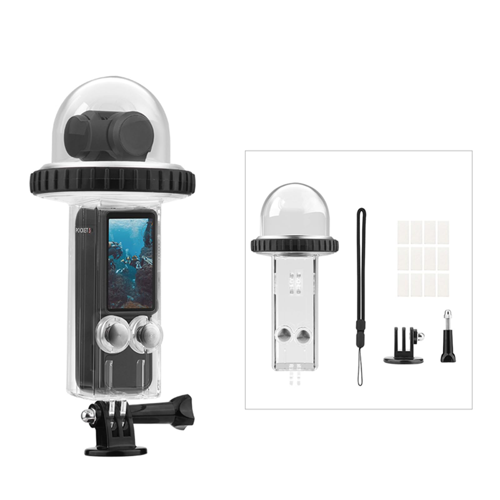NOLOWY 40M Waterproof Camera Case for DJI Pocket 3 - Underwater Diving Cover, PC Protective Shell for Snorkeling, Swimming & Water Sports