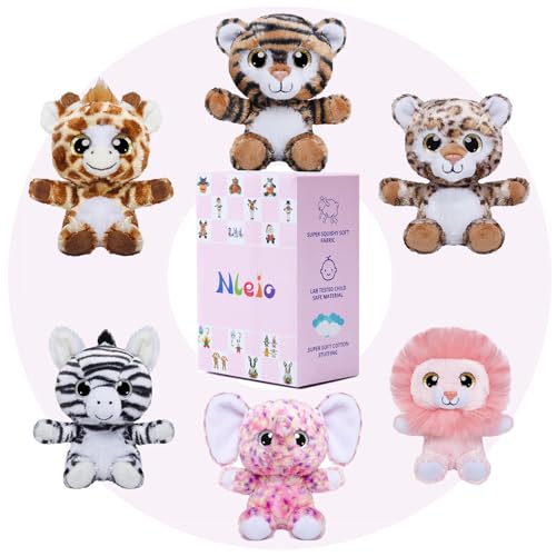 6 Pack Jungle Stuffed Animals