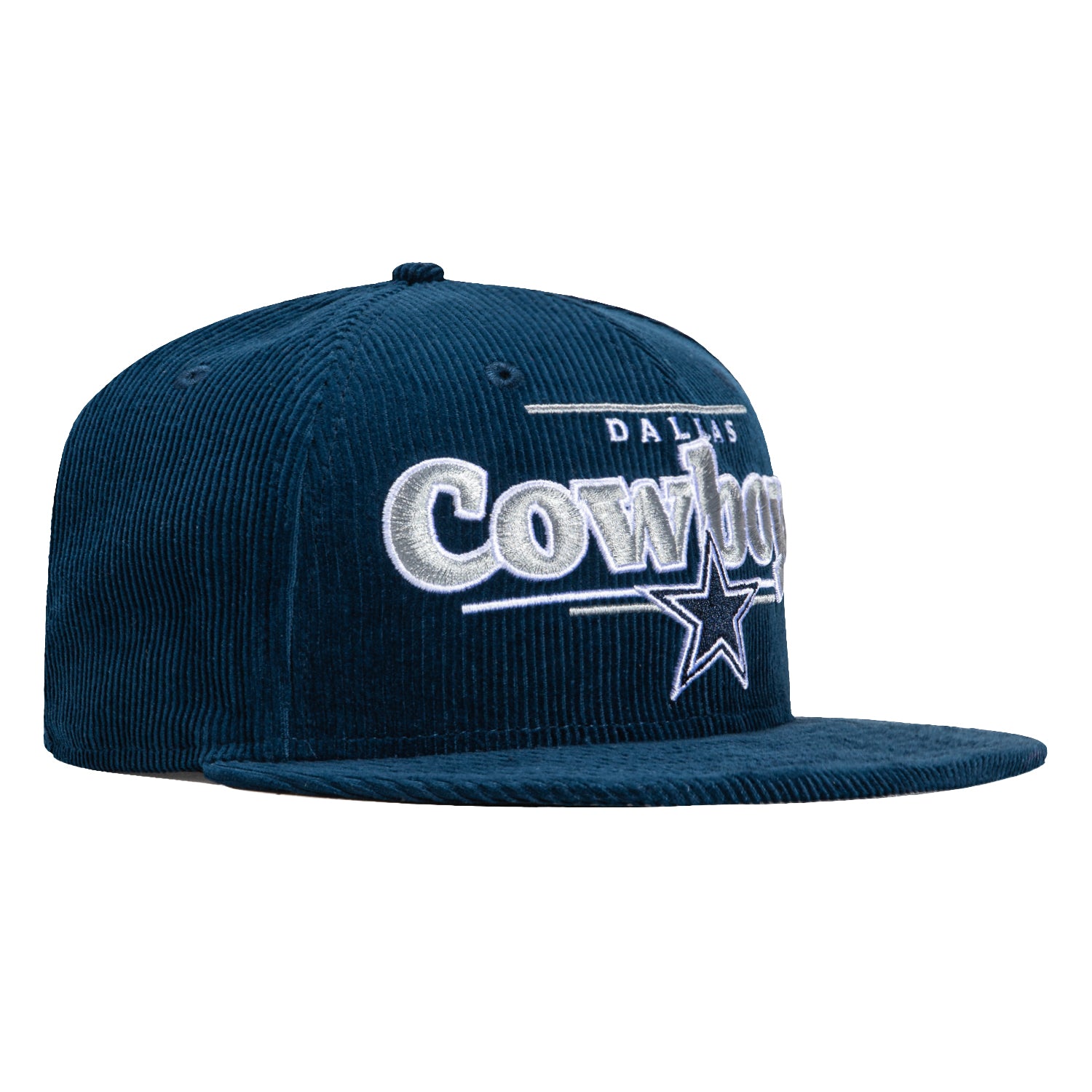 New Era 9Fifty Dallas Cowboys Corduroy Snapback Hat - Navy Blue Adjustable Baseball Cap for Men & Women | Perfect for Game Day, Sports Events & Casual Outfits