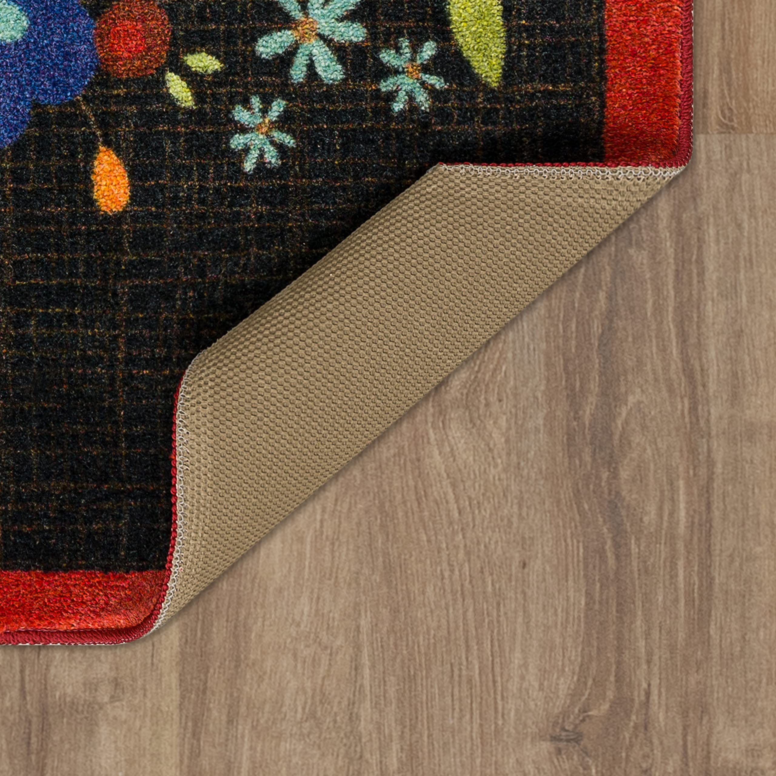 Mohawk Home Kitchen Mat - Home Sweet Flowers Black, 1'6