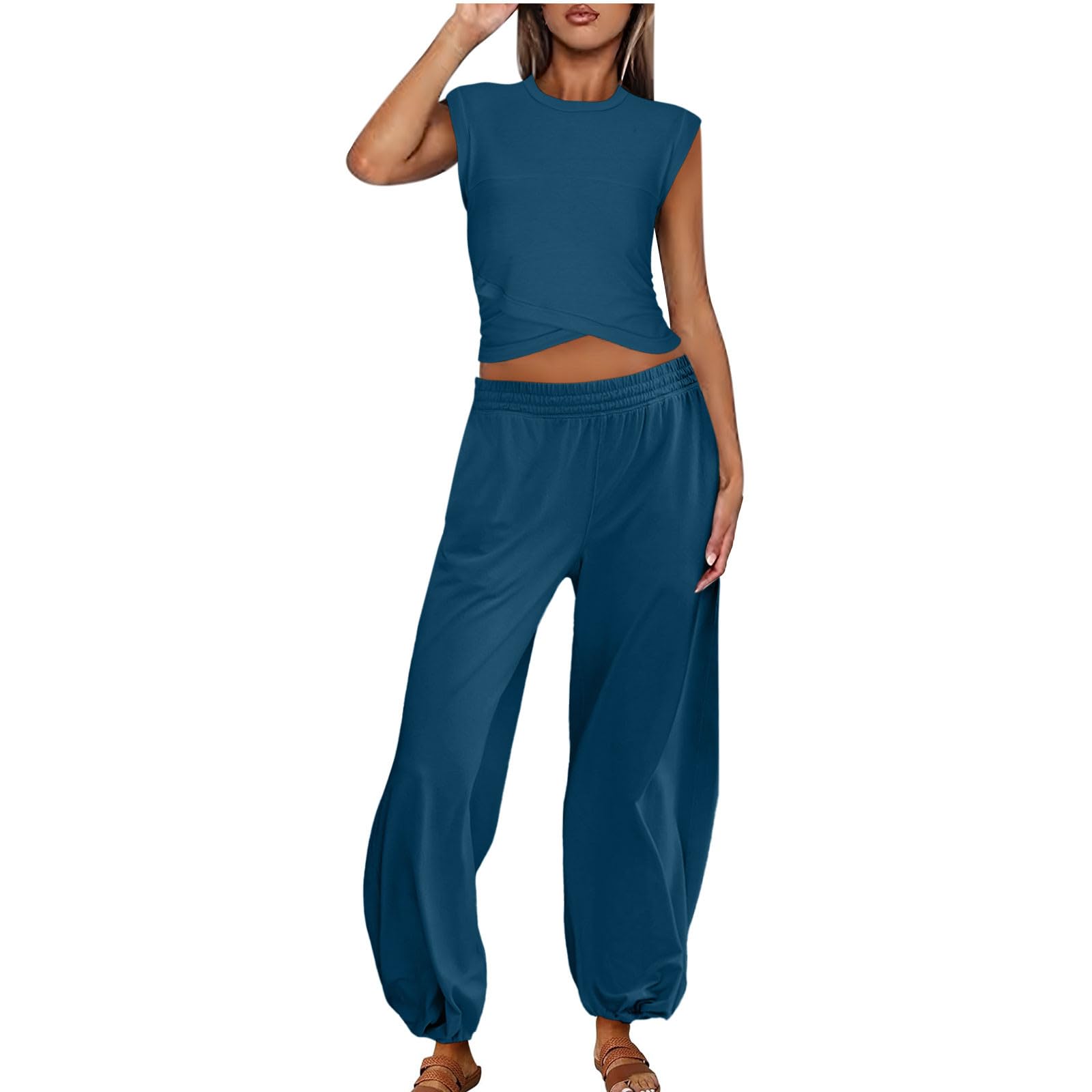 Women's 2-Piece Summer Outfits - Casual Lounge Sets, Workout Clothes & Y2K Tracksuits for Travel, Gym & Airport Fashion | Trendy Matching Sets for Women