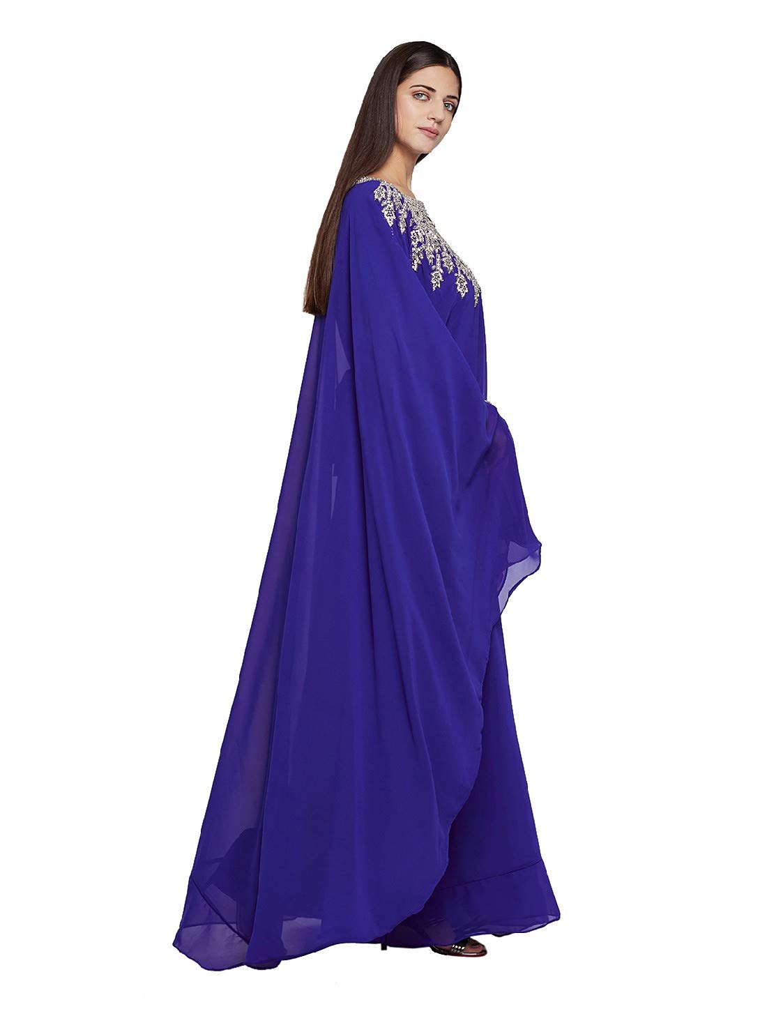 Elegant Dubai Kaftan Farasha Long Maxi Dress for Women - Free Size Long Sleeve Evening Gown with Free Scarf - Perfect for Parties, Weddings & Special Occasions