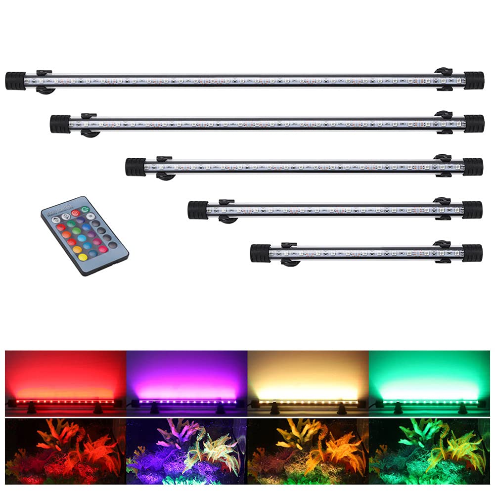 Remote Control LED Aquarium Light - 16.1 Inch Color Changing Fish Tank Light with Waterproof Design for Freshwater & Saltwater Tanks | Perfect for Home Decor, Night Viewing & Plant Growth