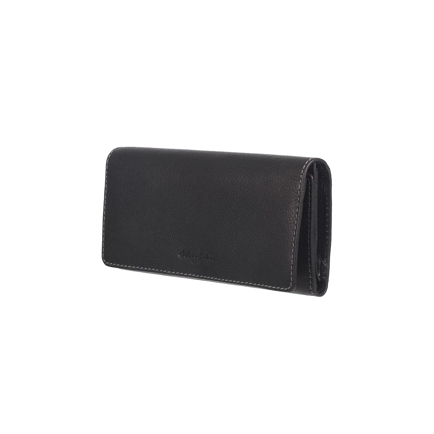 Club Rochelier Genuine Leather Clutch Wallet for Women - Slim RFID Blocking Credit Card Holder with Wristlet Strap, Black (CL11065-3-Blk) | Perfect for Evening Parties, Weddings & Daily Essentials Organization