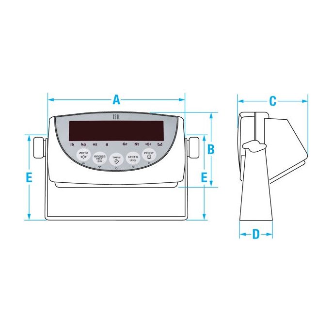 120/120 Plus Digital Weight Indicator - High Precision LCD Display for Kitchen, Shipping & Industrial Use | Accurate Weight Measurement for Food, Packages & More
