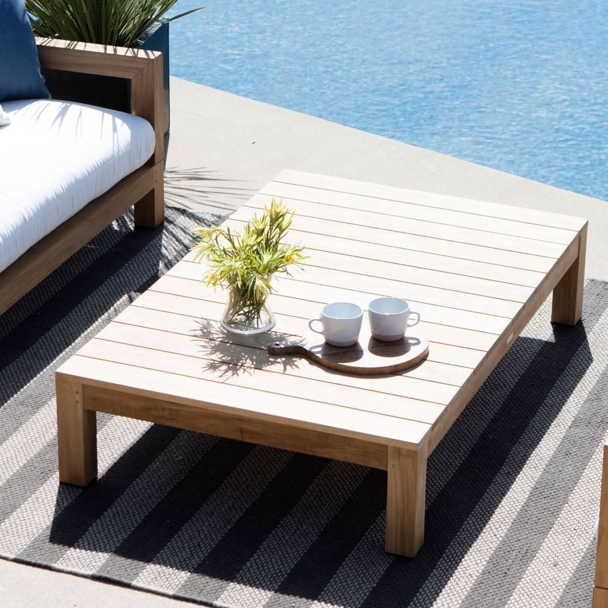 Handcrafted Pacific Teak Coffee Table - Solid Wood Modern Living Room Furniture for Home Decor & Cozy Gatherings
