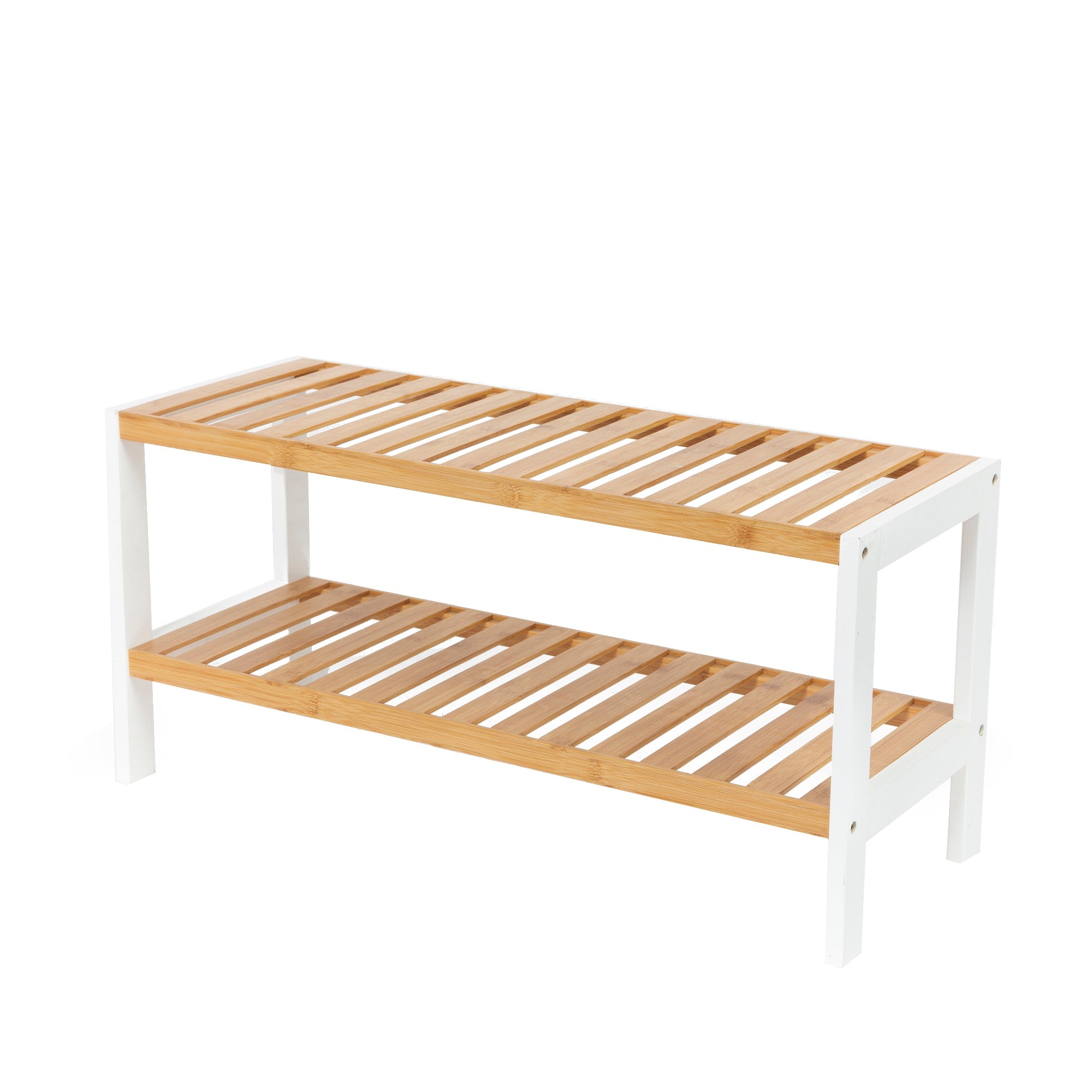 Sturdy Bamboo Shoe Bench with Storage - Modern Entryway Organizer for Shoes, Boots & Accessories - Perfect for Hallway, Mudroom or Bedroom Décor