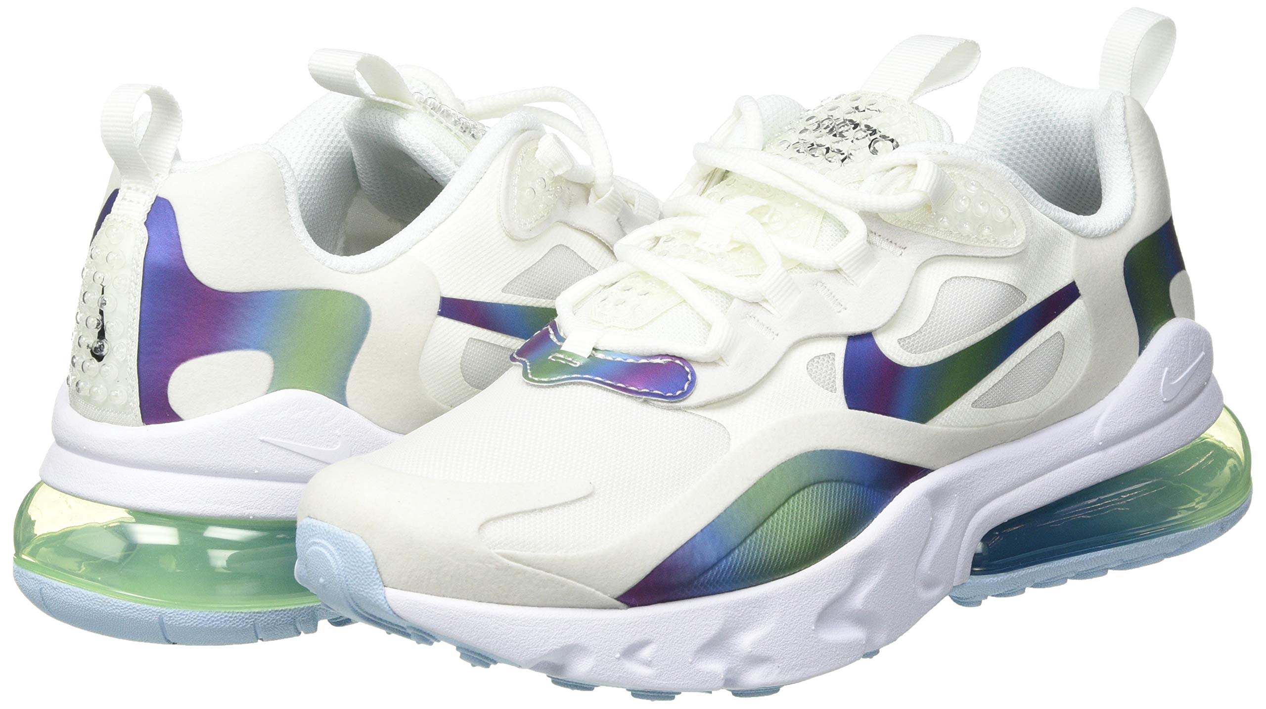 Nike Air Max 270 React 20 (GS) Big Kids' Running Shoes - White/Black Ct9633-100 - Size 6 | Comfortable Casual Sneakers for School, Sports & Everyday Wear