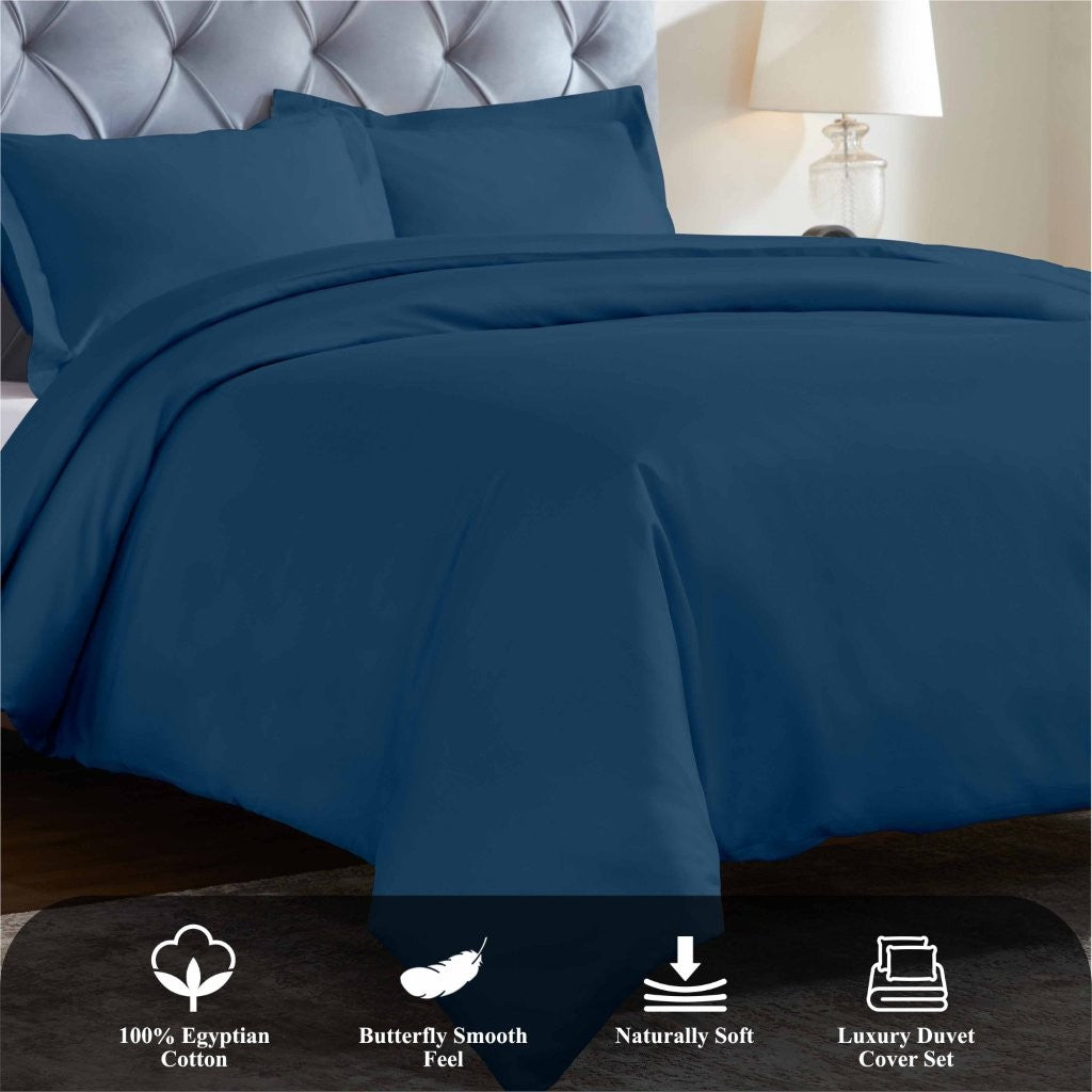 Luxury 1200 Thread Count Egyptian Cotton Duvet Cover Set - King Size, Soft Breathable Bedding for Hotel & Home Use