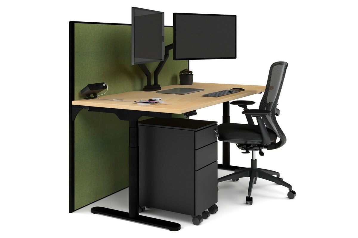 Flexi Premium Height Adjustable Single Workstation Desk - 1600L x 800W with Cable Management Scallop | Ergonomic Standing Desk for Home Office & Workspace