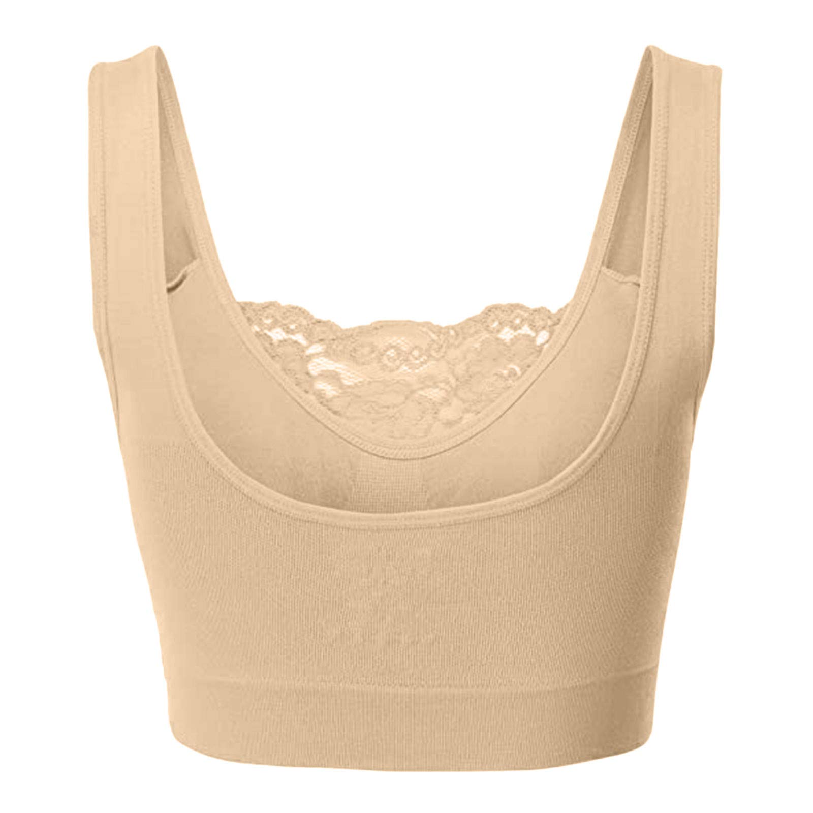 Wireless Comfort Seamless Lace Bralette for Women - Soft Yoga Cami with Built-in Support - Perfect for Yoga, Lounge & Everyday Wear