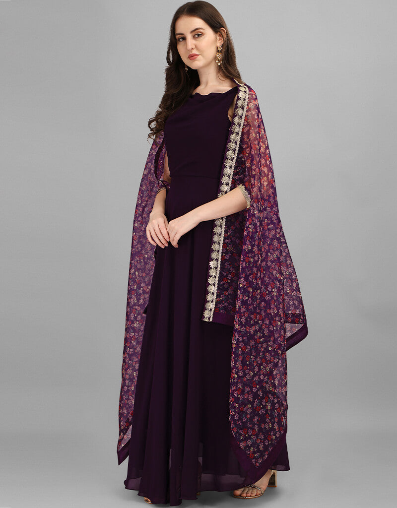 Elegant Black Designer Georgette Gown for Women | Latest Party Wear Evening Dress | Perfect for Cocktail Parties, Weddings & Special Occasions